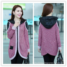 Korean Fashion High Quality Women Casual Long Hooded Coat